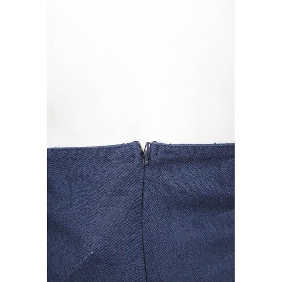 Ellelauri Women's Hook Closure Flat Front Straight Leg Dress Pant Blue Size L - Picture 4 of 5